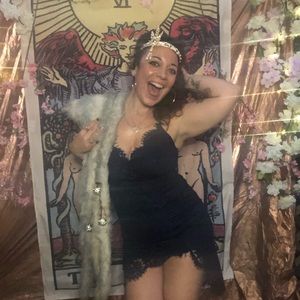 Lulus Navy Blue Lace Bodycon Dress